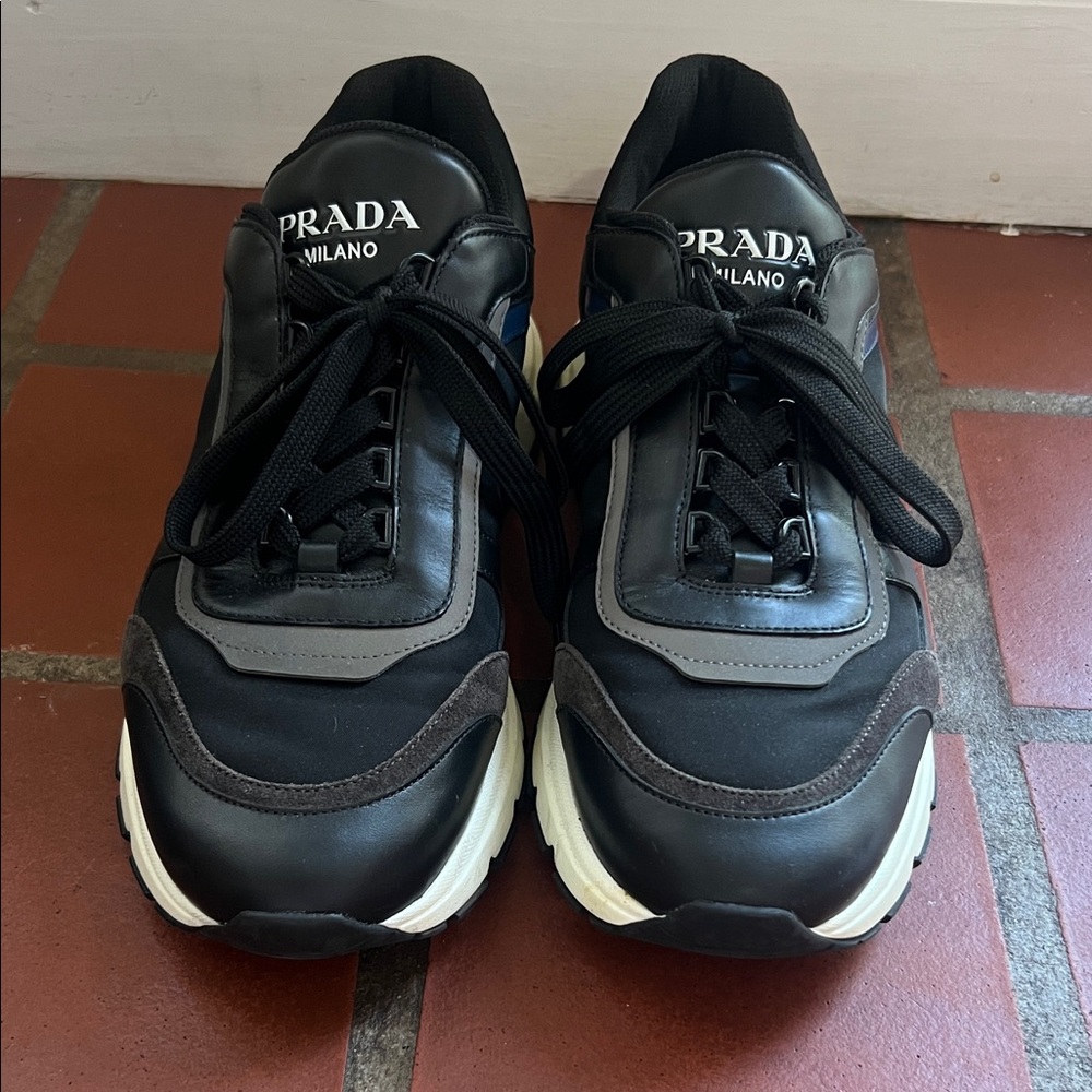 Prada Men's Black and Gray Sneakers